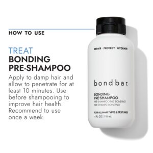 Bondbar Pre-Shampoo Repair Treatment for Damaged Hair, Reduces Breakage & Frizz, Moisturizes & Adds Shine, Strengthens All Hair Types & Textures, Vegan, Cruelty-Free, 4 Fl. Oz.