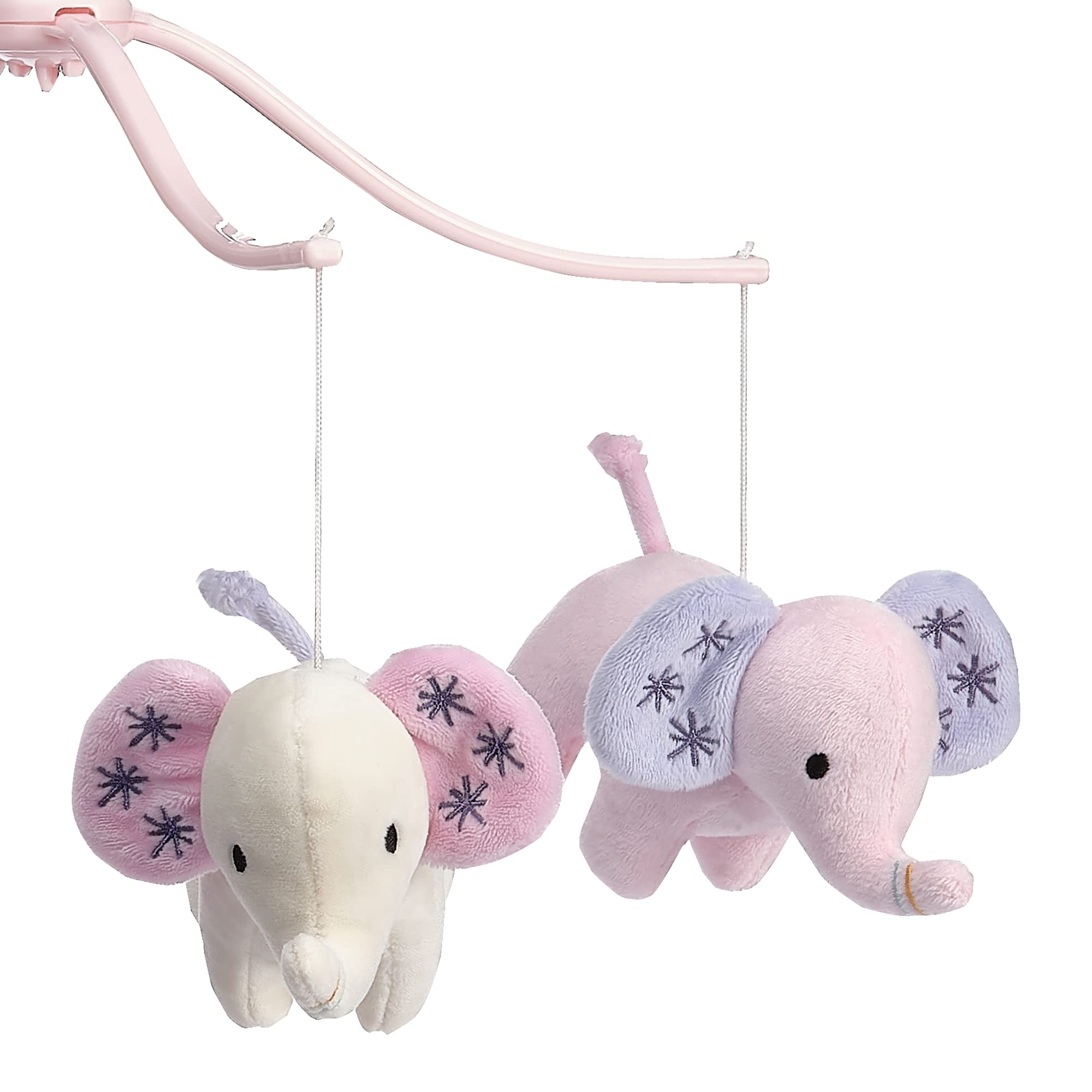 Bedtime Originals Elephant Dreams Pink Musical Baby Crib Mobile Soother Toy