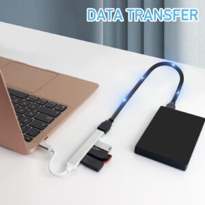 USB C Hub Aluminium Alloy USB C to USB Adapter 4-Port USB Hub Ultra-Slim Data USB Expander Fast Data Transfer USB Splitter for Laptop, Compatible with Windows PC, Mac, Printer, Mobile HDD