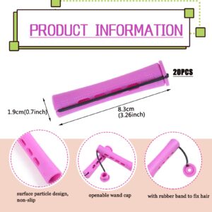 20pcs Women's Perm Rods Set for Natural Hair: 2 Sizes Cold Wave Hair Rollers for Curling and Styling All Hair Lengths - DIY Hairdressing Tools (Purple)