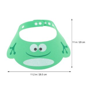 LUOZZY 3 Pcs Baby Bath Hat Adjustable Child Visor Hat Cartoon Wash Head Shower Caps (Pink Yellow Green)