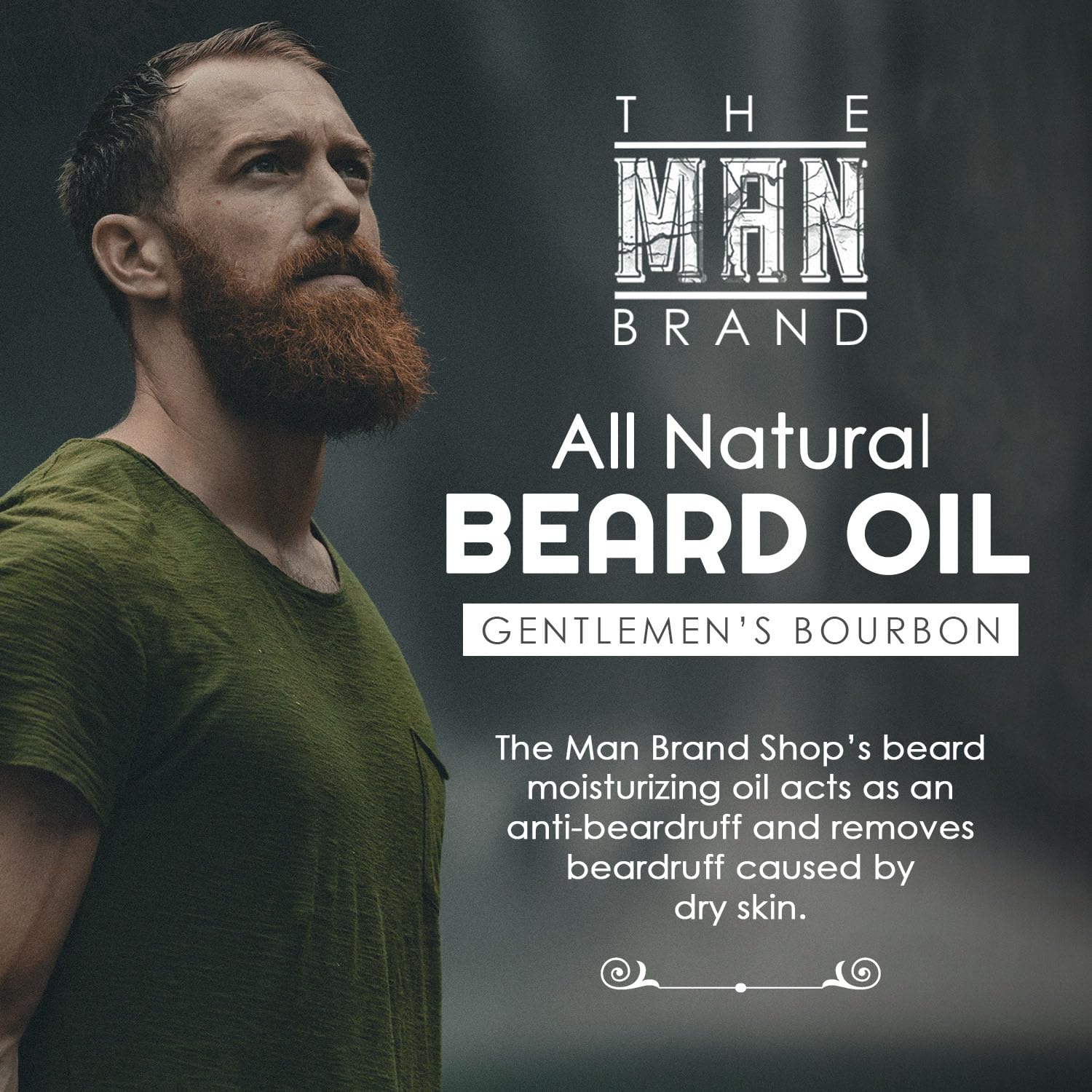 The Man Brand Gentlemen's Bourbon Beard Oil Leave-In Conditioner for Men – Luxurious Bourbon Beard Oil for Deep Conditioning and Styling Care, Soften and Nourish Beard (1 Ounce, Gentlemen's Bourbon)