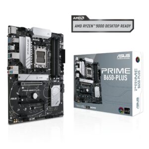 ASUS Prime B650-PLUS AMD B650 AM5 Ryzen™ Desktop 9000 8000 and 7000 ATX Motherboard, DDR5, PCIe 5.0 M.2, 2.5Gb LAN, DP, HDMI®, SATA 6Gbps, USB 3.2 Gen 2 & 1 Type-C®, BIOS Flashback™, USB4® Support