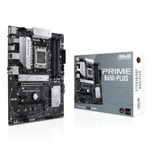 ASUS Prime B650-PLUS AMD B650 AM5 Ryzen™ Desktop 9000 8000 and 7000 ATX Motherboard, DDR5, PCIe 5.0 M.2, 2.5Gb LAN, DP, HDMI®, SATA 6Gbps, USB 3.2 Gen 2 & 1 Type-C®, BIOS Flashback™, USB4® Support