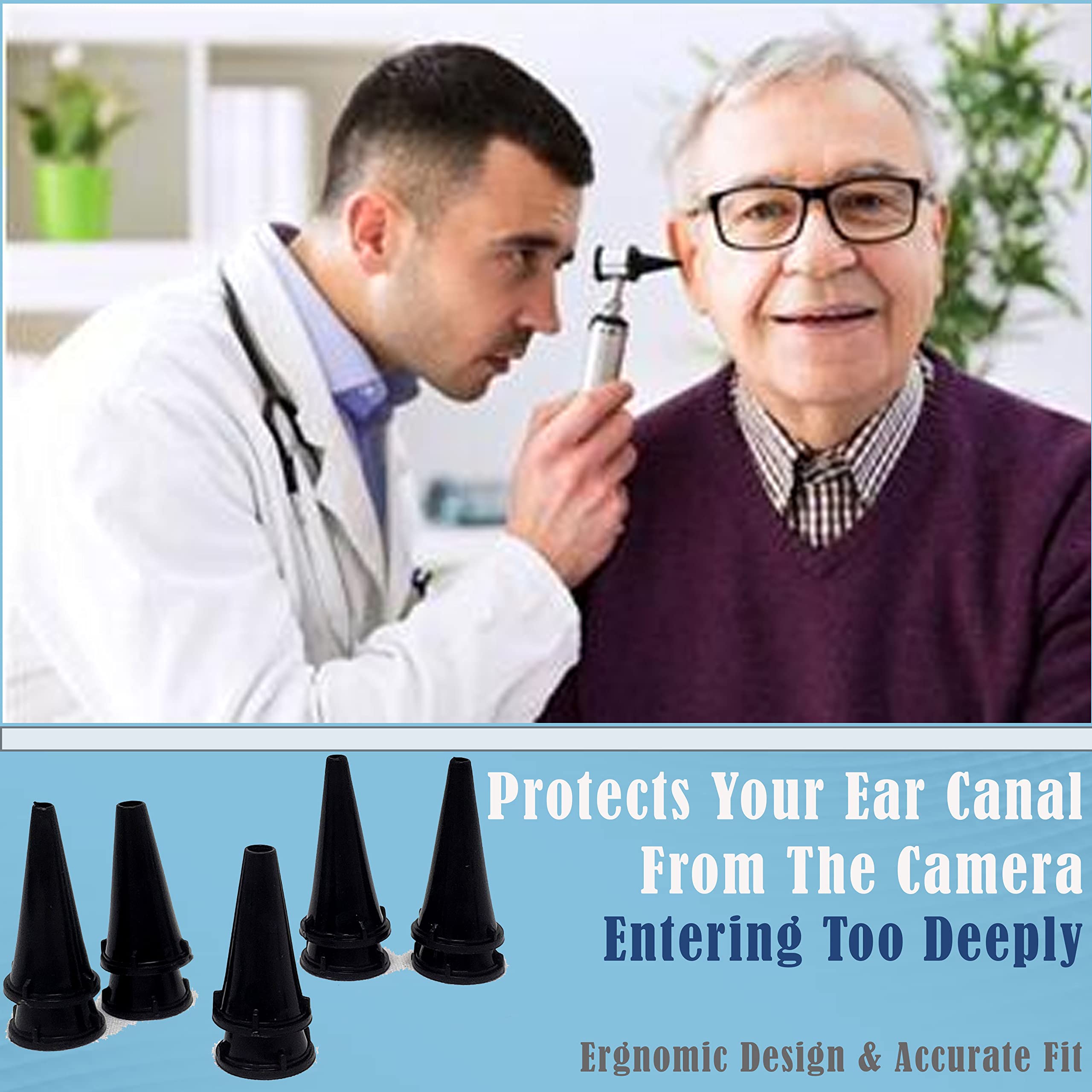 A2Z New Disposable Otoscope Specula Tips 20 with Tube, 2.5 mm & 3.5mm, Ear Piece Inspection Examination ENT Diagnostic Instrument