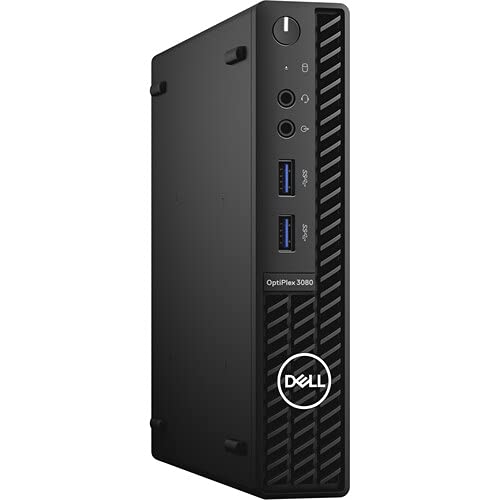 Dell Optiplex 3080 Micro Tower Desktop | Core i3-10100T - 256GB SSD Hard Drive - 16GB RAM | 4 cores @ 3.8 GHz Win 11 Pro Black (Renewed)