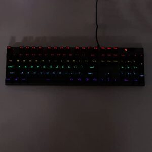 Septpenta Wired Mechanical Keyboard, 104 Keys RGB Lighting N Key Rollover Muliple Lighting Modes USB Gaming Keyboard, Keycaps Delicate Comfortable Feel for Home Office for Win 7 Win 8(Black)