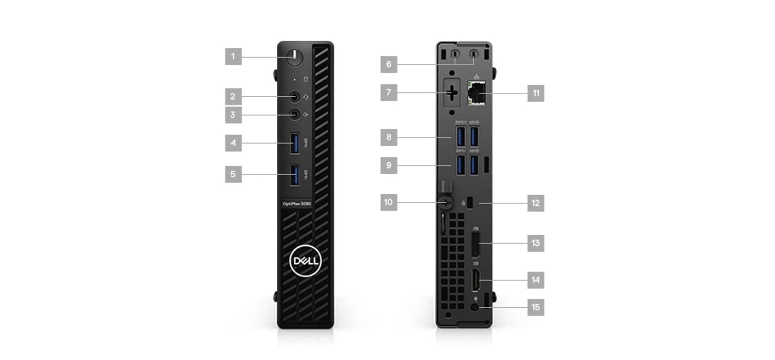 Dell Optiplex 3080 Micro Tower Desktop | Core i3-10100T - 256GB SSD Hard Drive - 16GB RAM | 4 cores @ 3.8 GHz Win 11 Pro Black (Renewed)