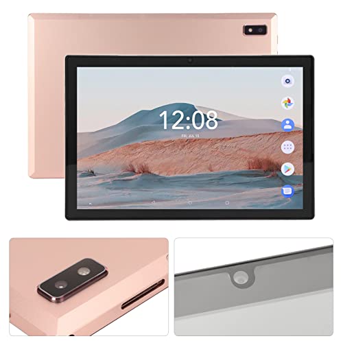 10.1 Inch Pink HD Tablet, 4G Dual SIM Dual Standby Calling Tablet for Android 8.0, 3GB RAM 64GB ROM Dual Cameras PC Tablet for Study, Game, Work(#1)