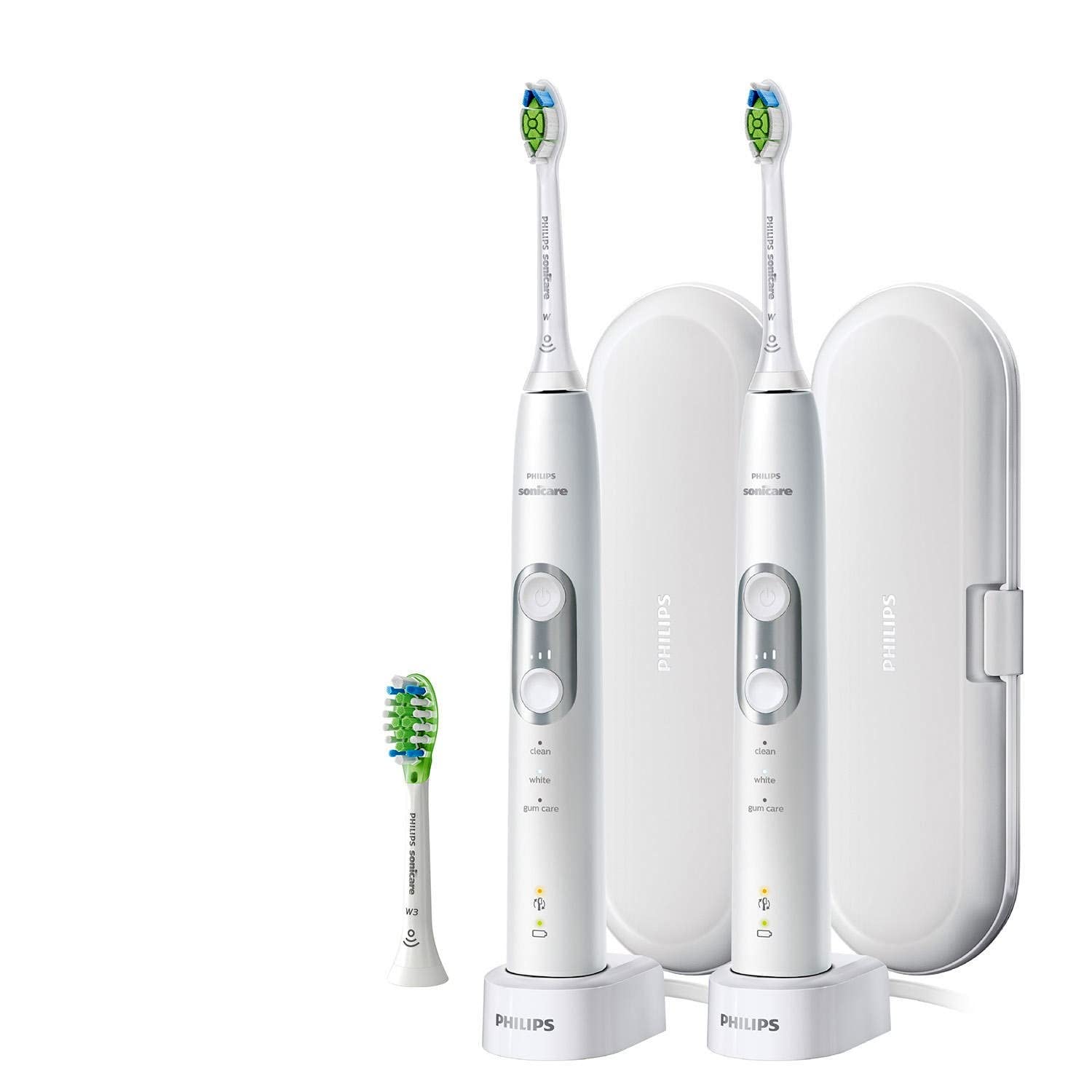 PHILIPS Sonicare 6100 ProtectiveClean Rechargeable Toothbrush, White (2 pk.)