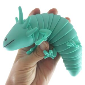 1 Teal Axolotl Fidget - Large Wiggle Articulated Jointed Moving Axolotyl Toy - Unique Gift, Lover, Decoration (1 Teal)