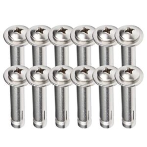 expansion screw,stainless steel expansion bolts, screws, screws, 12 pieces expansion screw bolts m6 x 40/50/60/70/80/100 mm - 304 stainless steel pan head cross expansion screw sleeve anchor bolt heav