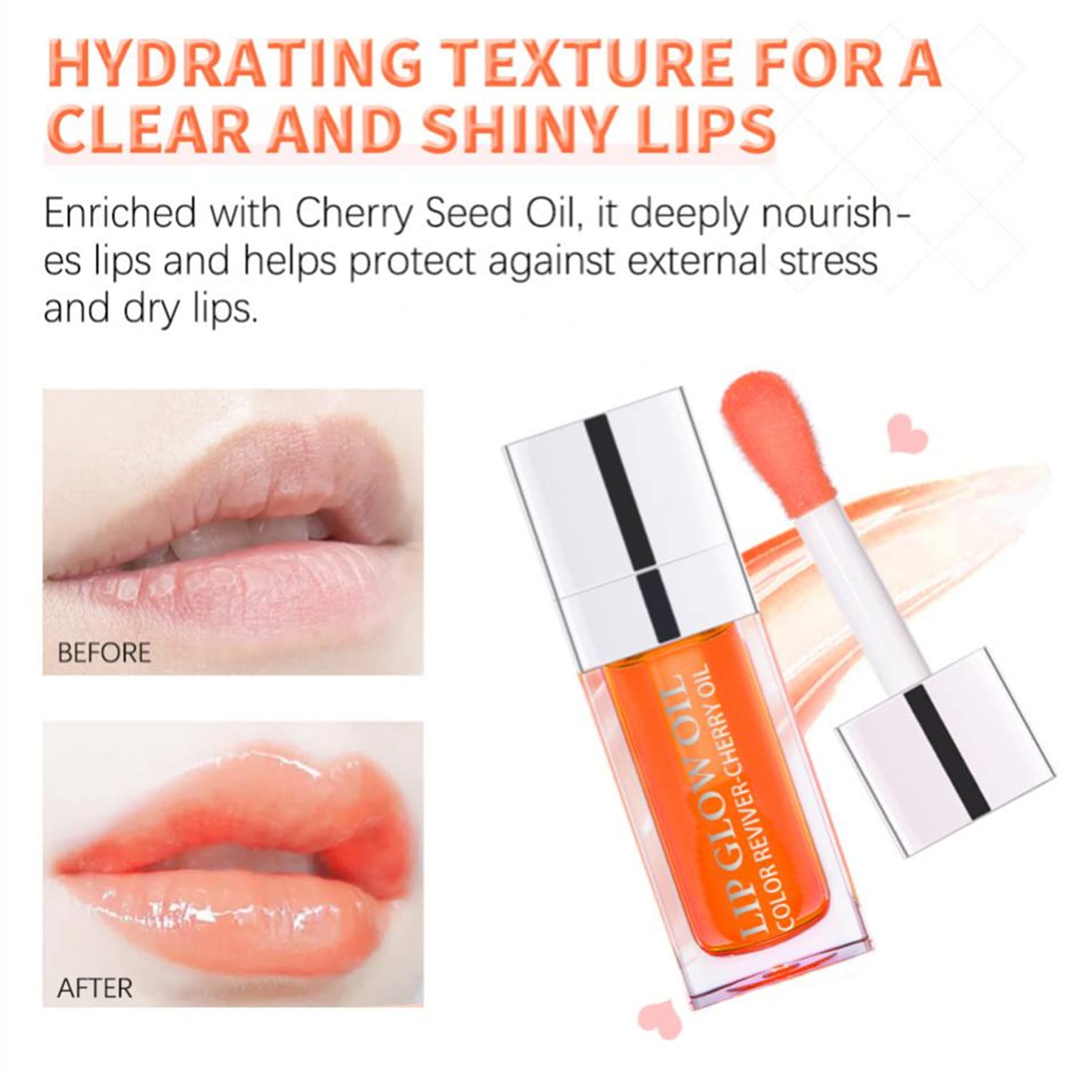 MAEPEOR Hydrating Lip Glow Oil 10 Colors Moisturizing Lip Oil Gloss Non-sticky Transparent Lip Gloss Long Lasting Nourishing Tinted Lip Balm with Big Brush Head (IColors 15)