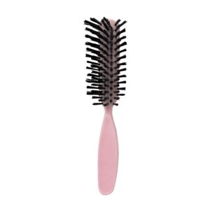 Styling Gear Detangling Hair Brush Nylon Bristles 7 Row Teasing Womens Brush For Thick Hair Small Travel Hairbrush Brush For Hair 1 Pcs. (Light Pink)