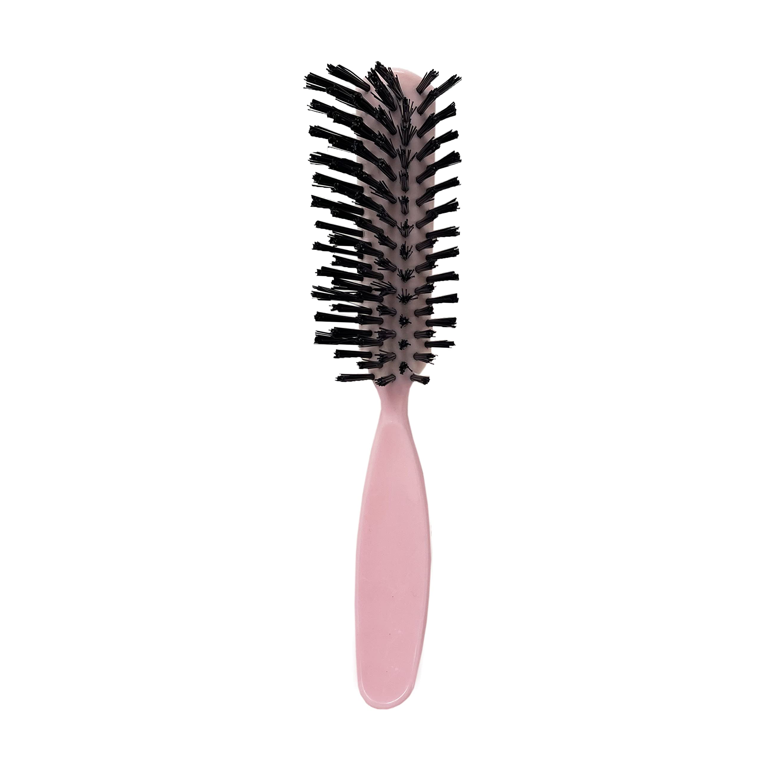 Styling Gear Detangling Hair Brush Nylon Bristles 7 Row Teasing Womens Brush For Thick Hair Small Travel Hairbrush Brush For Hair 1 Pcs. (Light Pink)