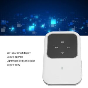 FOUF 4G LTE Global Mobile WiFi Hotspot, Factory Unlocked GSM Up to 10 Users Hotspot Travel Partner with LED Display, H80 Slim Wireless 4G Router with SIM Card Slot for Mobile Phones Tablet Laptop