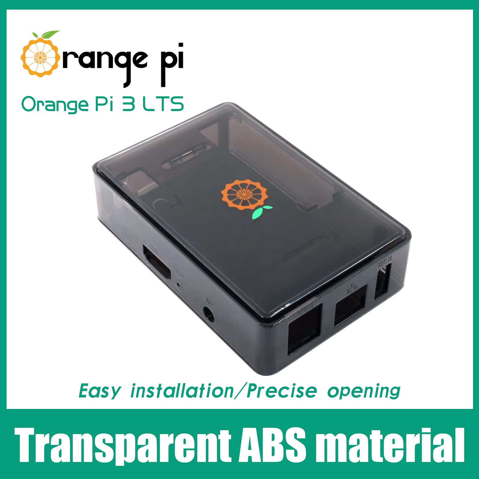 Orange Pi 3 LTS ABS Black Protective Case, Only Compatible with Orange Pi 3 LTS Single Board Computer