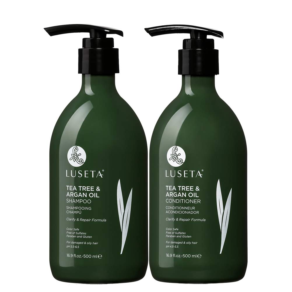 Luseta Tea Tree Shampoo & Conditioner Set 16.9oz each and Tea TreTea Tree Oil Body Wash with Mint 16.9oz