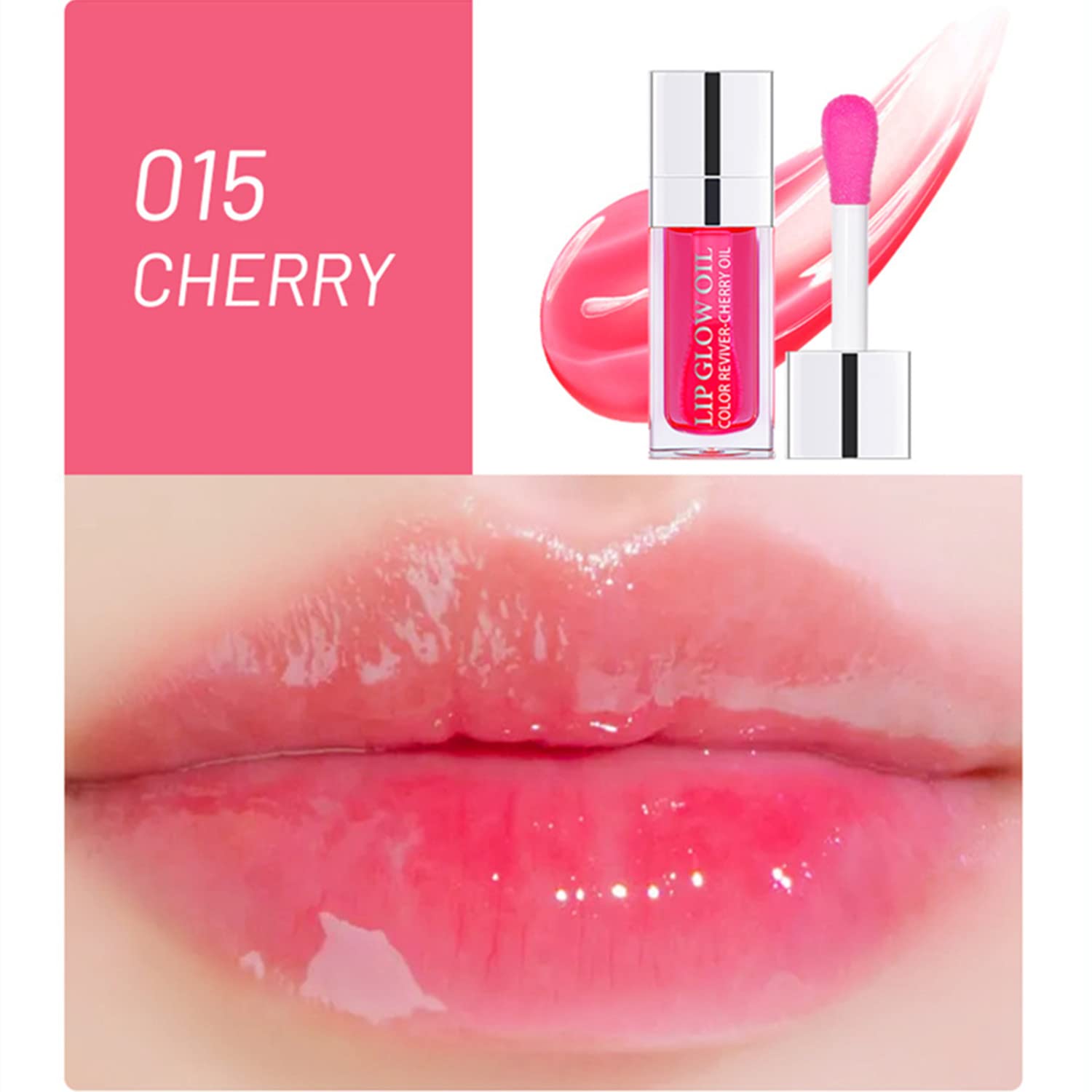 MAEPEOR Hydrating Lip Glow Oil 10 Colors Moisturizing Lip Oil Gloss Non-sticky Transparent Lip Gloss Long Lasting Nourishing Tinted Lip Balm with Big Brush Head (IColors 15)