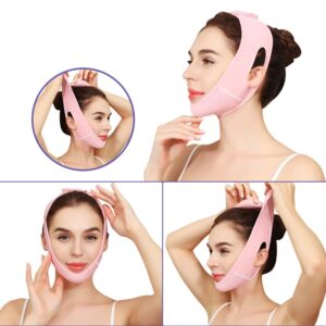 V line Lifting Mask Double Chin Reducer - Double Chin Eliminator - Face Lifting Belt, Face Slimmer,Chin Strap For Double Chin For Women, Face Belt, Tightening Skin Preventing Sagging Face Lift Tape