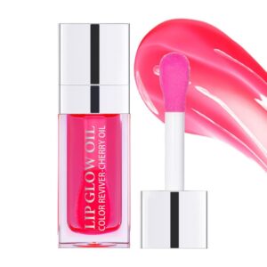 MAEPEOR Hydrating Lip Glow Oil 10 Colors Moisturizing Lip Oil Gloss Non-sticky Transparent Lip Gloss Long Lasting Nourishing Tinted Lip Balm with Big Brush Head (IColors 15)