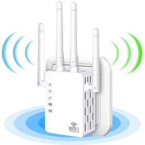 2022 wifi extender signal booster - for home covers up to 8500 sq.ft and 45 devices, wifi booster with ethernet port, easy setup, internet range extender - compatible w/ alexa, fire stick, ring