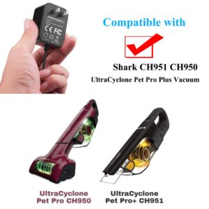 VHBW Charger Replacement for Shark Compatible with Shark CH950 CH950C CH951 CH951C CH955 CH963AMZ CH964AMZ Cordless Handheld UltraCyclone Pet Pro Plus Vacuum