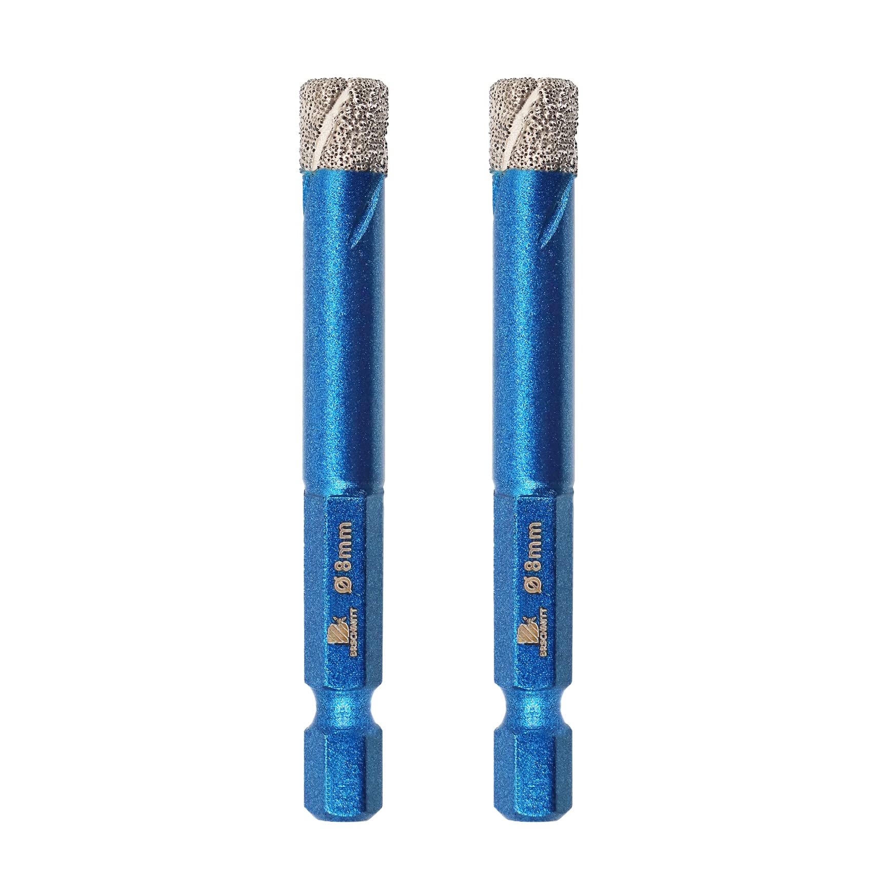 Diamond Drill Bit 8mm - BRSCHNITT 2pcs/Pack 5/16 Inch Diamond Hole Saw Drill Bit for Porcelain Tile Ceramic Stone Granite Marble,Hex Shank Dry Drilling Diamond Core Drill Bit Set