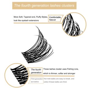 Lash Clusters DIY Eyelash Extension YASNAI Clusters Lashes 72 Pcs Individual Extensions Eyelsh Clusters Soft Natural Lightweight 10/12/14/16mm Mix Resuale Clusters Eyelash for Home Use