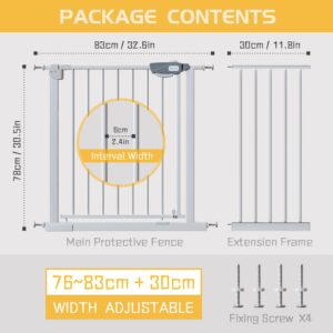 Dokicat Baby Gate,Baby Gates 29-33/41-45 inches,Extra Tall Pet Gate,Tall Baby Gate,Dog Gates for House,Baby Gates for Doorways,Pressure Mounted Baby Gate, No Drill Baby gate