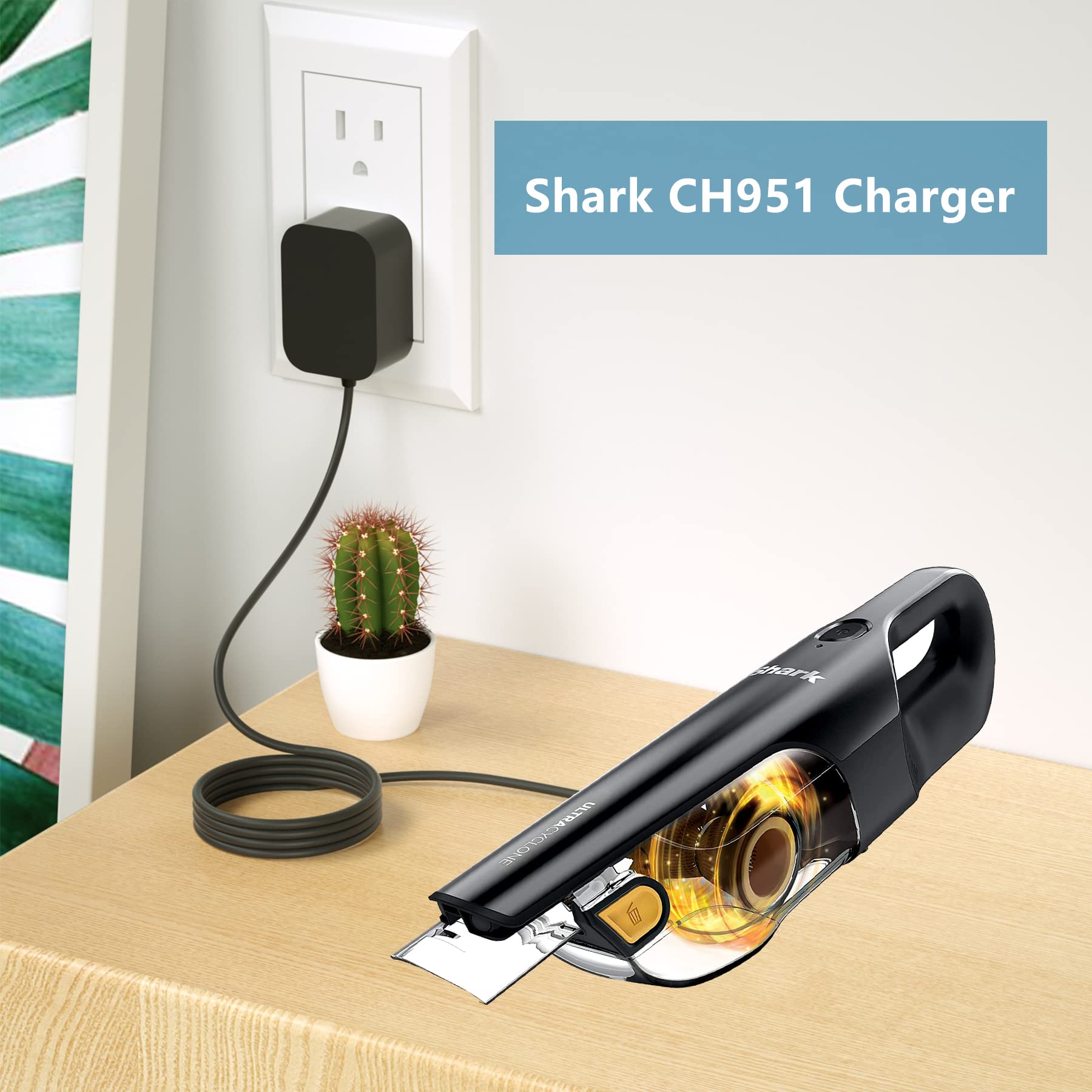 VHBW Charger Replacement for Shark Compatible with Shark CH950 CH950C CH951 CH951C CH955 CH963AMZ CH964AMZ Cordless Handheld UltraCyclone Pet Pro Plus Vacuum