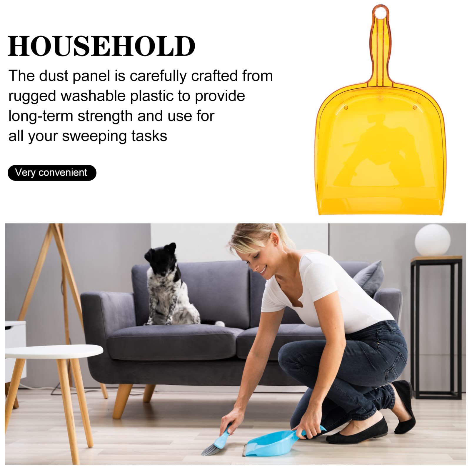 Cabilock Transparent Trash Bin Whisk Broom Compact Dustpan Cleaning Tool Household Garbage Shovel Heavy Duty Pan Home Hand Held Shovel Handle Dustpan Handheld Dustpan Home Shovel Plastic