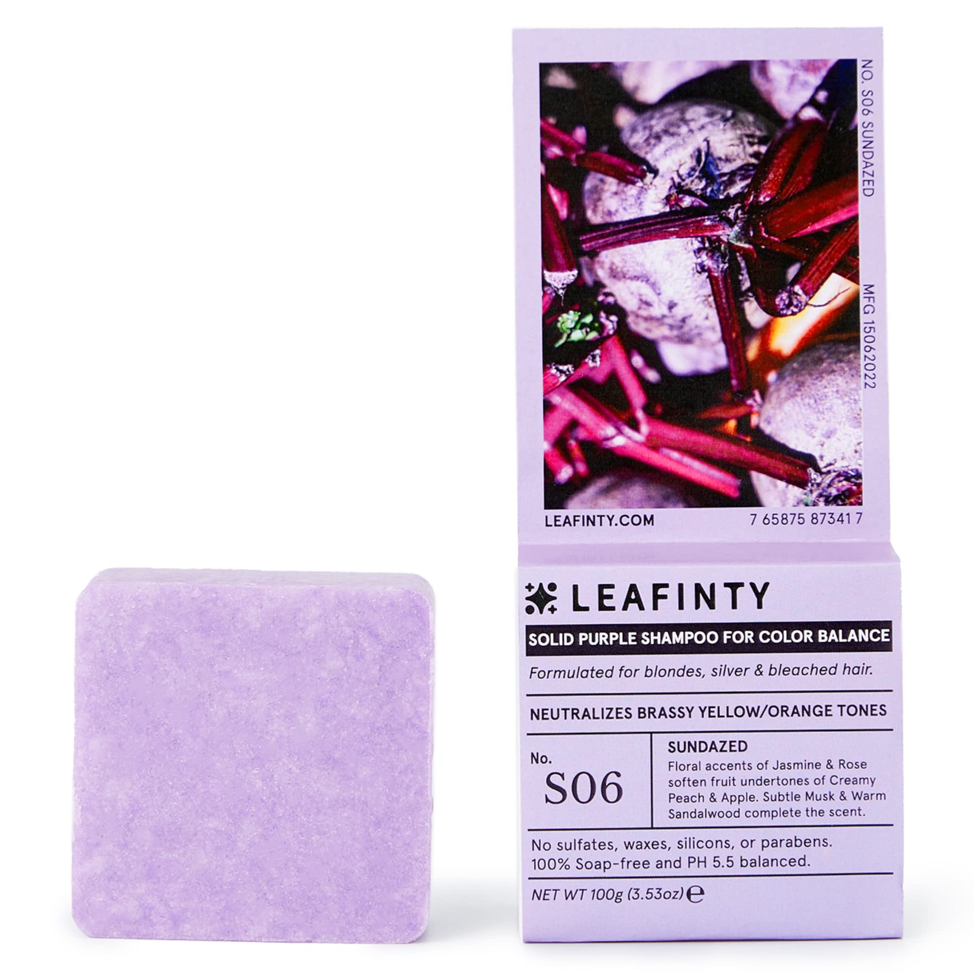 Leafinty Shampoo Bar for Blondes Silver & Bleached Hair, hair growth Shampoo Bar - Sulfate Free, Natural, Sustainable, Zero Waste, Plastic Free Solid Shampoo Bar,3.52oz (Pack of 1, up to 75 uses)