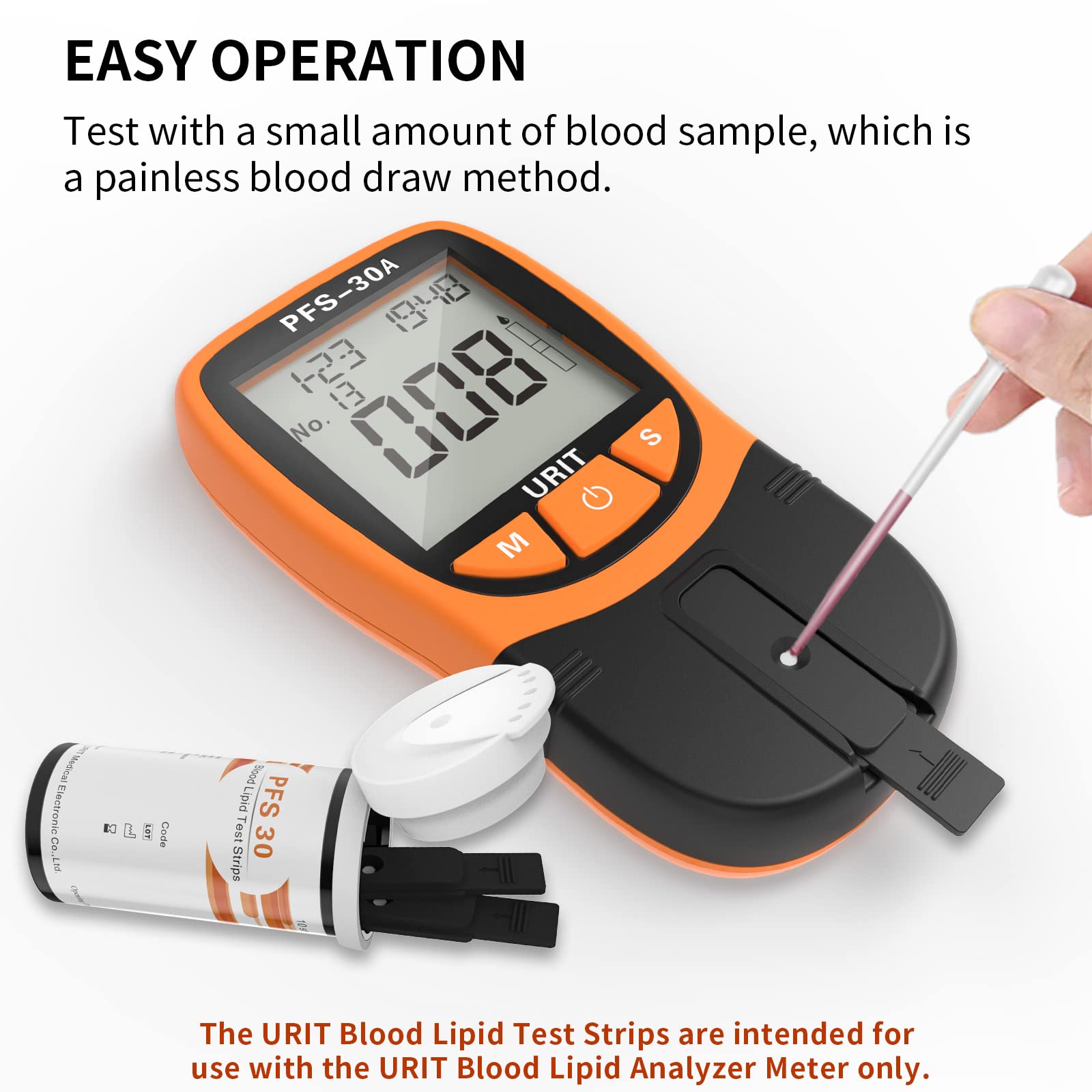 URIT 5 in 1 Lipid Test Strips, 20 Test Strips for PSF-30 (Test Strips Only)