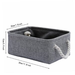 GUIMIYHY Storage Basket for Organizing, Collapsible Fabric Basket for Shelves, Closets, Laundry, Nursery, Decorative Basket for Gifts Empty (Grey)