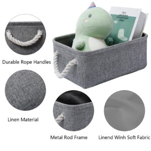 GUIMIYHY Storage Basket for Organizing, Collapsible Fabric Basket for Shelves, Closets, Laundry, Nursery, Decorative Basket for Gifts Empty (Grey)