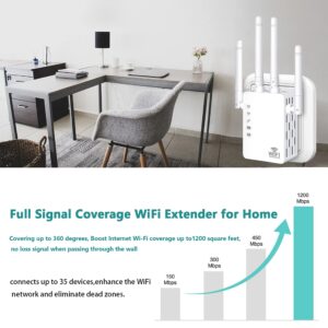 2022 WiFi Extender Signal Booster - for Home Covers Up to 8500 Sq.ft and 45 Devices, WiFi Booster with Ethernet Port, Easy Setup, Internet Range Extender - Compatible w/ Alexa, Fire Stick, Ring