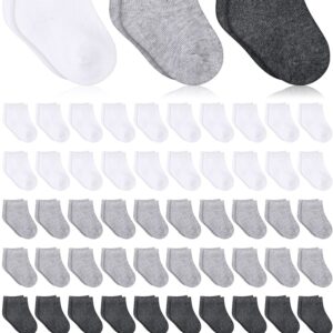 Jecery 60 Pairs Baby Socks Low Cut Stretch Cotton Ankle Socks Unisex Baby Socks Infant Socks for Newborn Toddler Boys Girls 0-6 Months Baby Socks