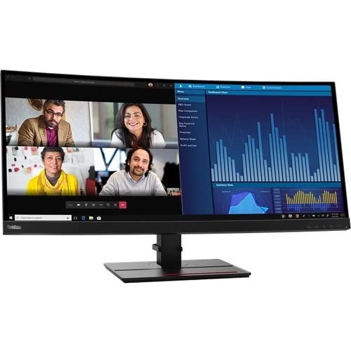 Lenovo ThinkVision P34W-20 34" UW-QHD Curved Screen WLED LCD Monitor - 21:9 - Raven Black - 34" Class - (IPS) Technology - 3440 x 1440 -1.07 Billion Colors - 300 Nit - (Renewed)