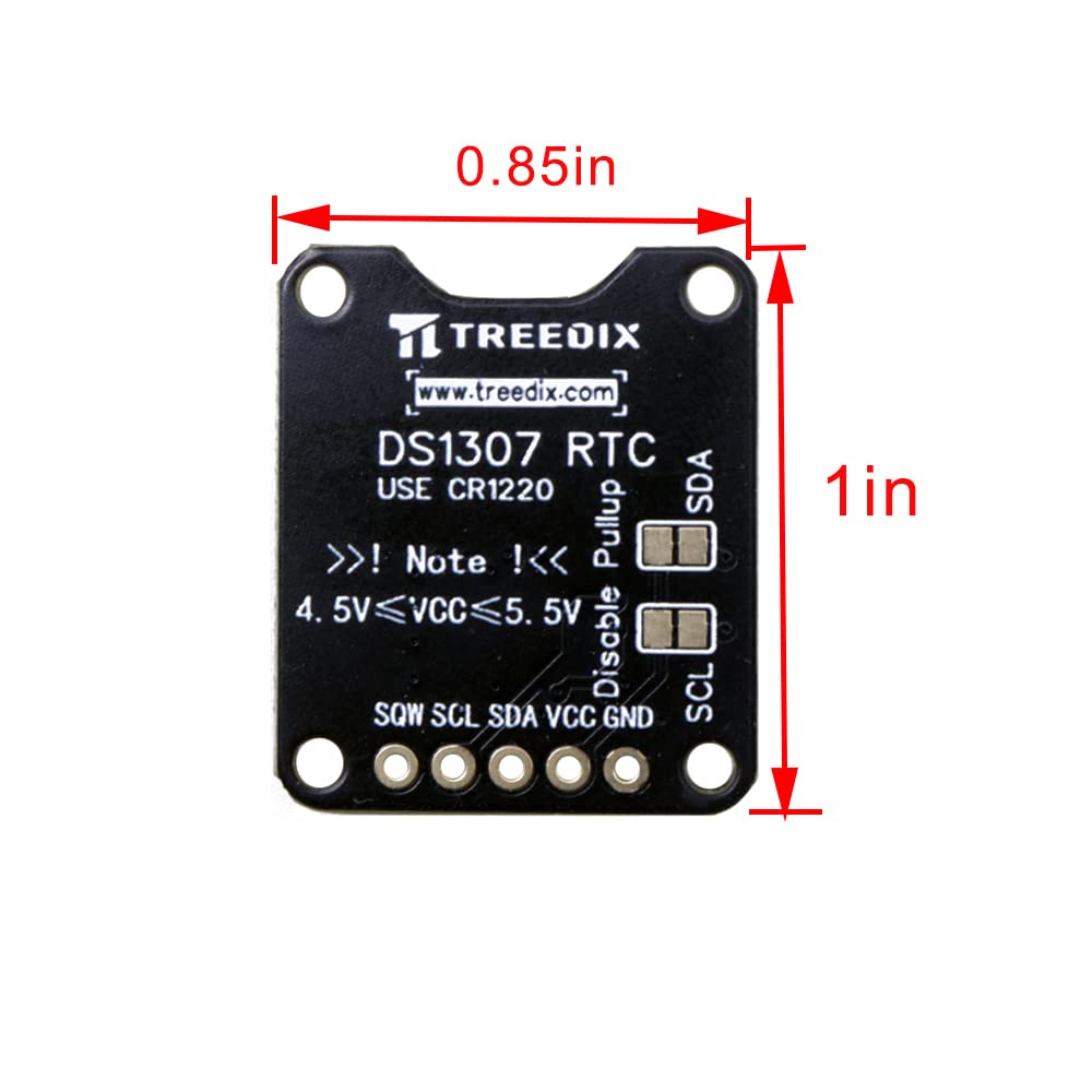 Treedix 2PCS DS1307 Real Time Clock RTC Breakout Board 5V Time Clock Compatible with Arduino