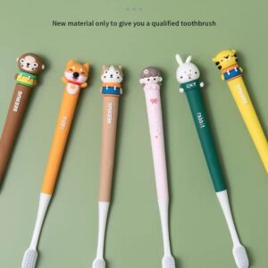 6 Packs Children's toothbrushes Super Soft Cute Animal Children's toothbrushes, Animal Companion Brushing, Boys and Girls Toddler toothbrushes - Suitable for Ages 6 and up