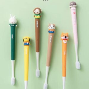 6 Packs Children's toothbrushes Super Soft Cute Animal Children's toothbrushes, Animal Companion Brushing, Boys and Girls Toddler toothbrushes - Suitable for Ages 6 and up