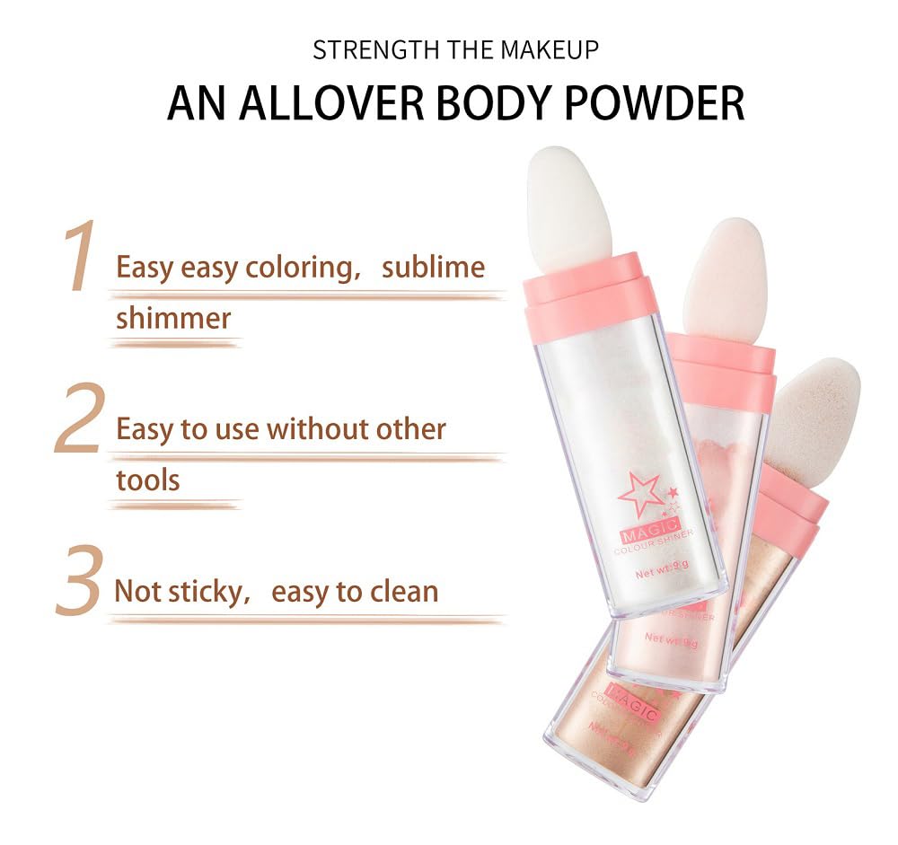 3 Color Glitter Powder Highlighter Makeup,Body Brightens the Natural Three-Dimensional Face Blusher Patting Glitter Powder Highlighter Makeup (01# 02#03#)