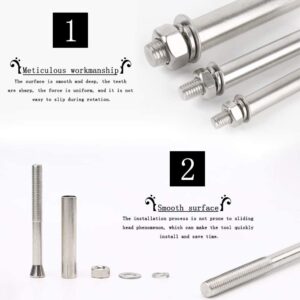 Expansion Screw, Stainless steel expansion bolts, screws, screws, 4 Pieces Expansion Screw Bolts M8 - Stainless Steel External Hex Nut Expansion Sleeve Anchor Bolt Heavy Duty Fixing Anchors, M8*70/4 P