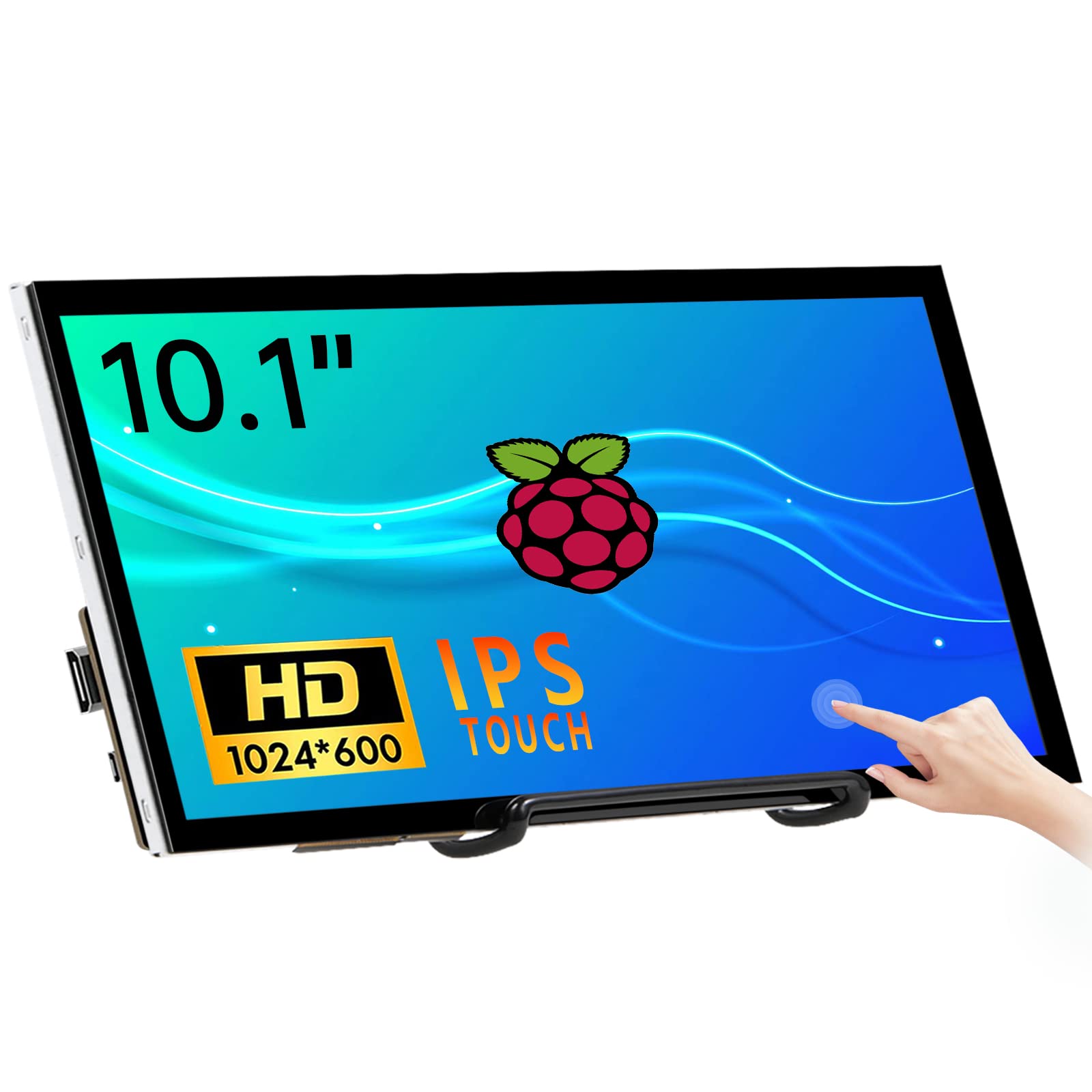 HAMTYSAN 10.1'' Raspberry Pi Screen Touchscreen Monitor 1024×600 HDMI Computer Monitor FHD IPS LCD Laptop Monitor for Raspberry Pi 4/3/2/Zero/B/B+ Jetson Nano Win11/10/8/7, Driver Free