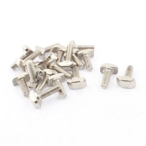 qtqgoitem m6 x 20mm t slot drop-in stud sliding bolt screw 20pcs silver tone (model: 731 ef7 ac1 4ac 8e0)