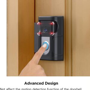 OLAIKE Anti-Theft Door Mount for Video Doorbell 1/2/3/3 Plus/4/2nd Gen & Blink Doorbell, No-Drill Doorbell Mount for Apartment Home Rentals Room (No Doorbell), Black