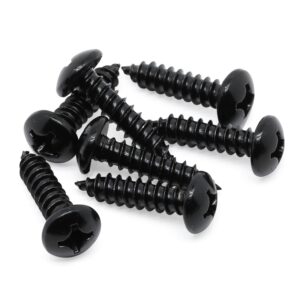 #12 x 3/4" Pan Head Self Tapping Screws Sheet Metal Wood Screws, Black Oxide, 304 Stainless Steel 18-8, 50 PCS