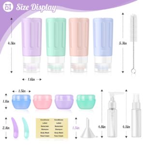 JBYAMUS 16 Pcs Silicone Bottles Set, Leak-Proof Design, Travel Size, TSA Approved for Toiletries, Portable Containers and Best Gifts for Women (BPA Free)