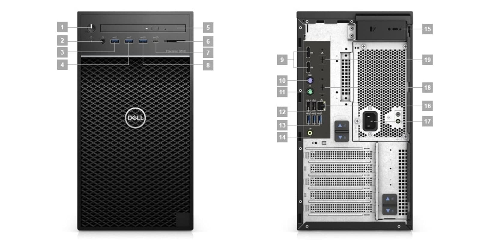 Dell Precision T3650 Workstation Desktop | Core i5-10600 - 1TB SSD + 1TB SSD Hard Drive - 16GB RAM | 6 cores @ 4.8 GHz Win 11 Pro Black (Renewed)